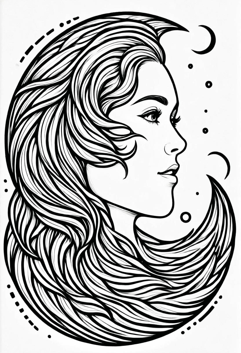 Moonlit Mystic — free printable coloring page to download and print