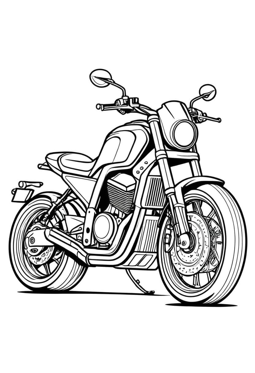 Motorcycle Riders Dream — free printable coloring page to download and print