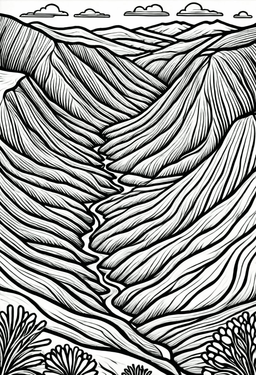 Mountain Landscape — free printable coloring page to download and print