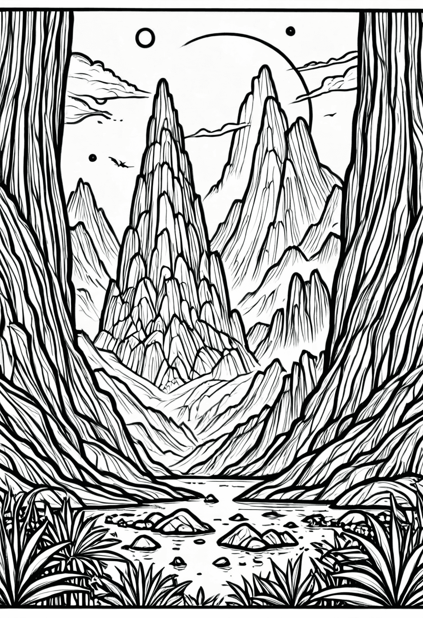 Mountain Path — free printable coloring page to download and print