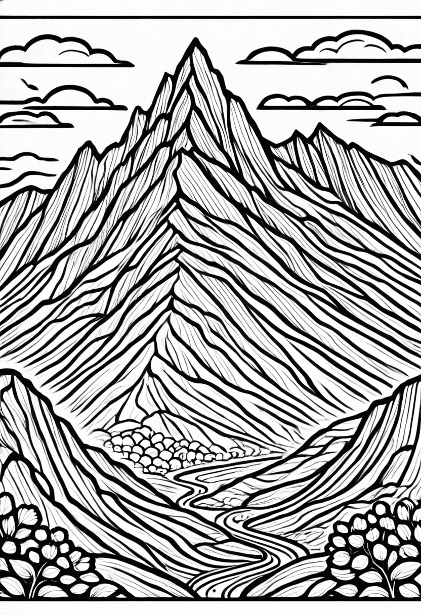 Mountain Vista — free printable coloring page to download and print