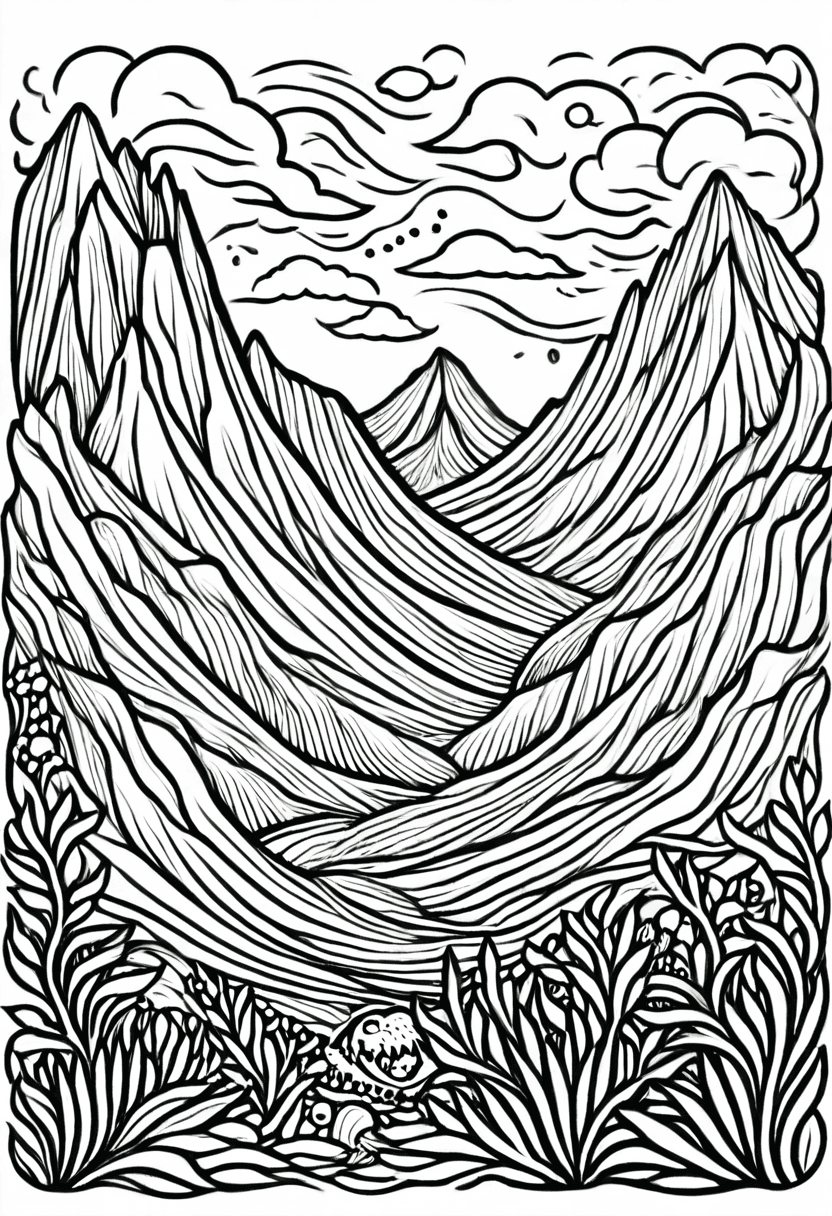Mountain Vista — free printable coloring page to download and print