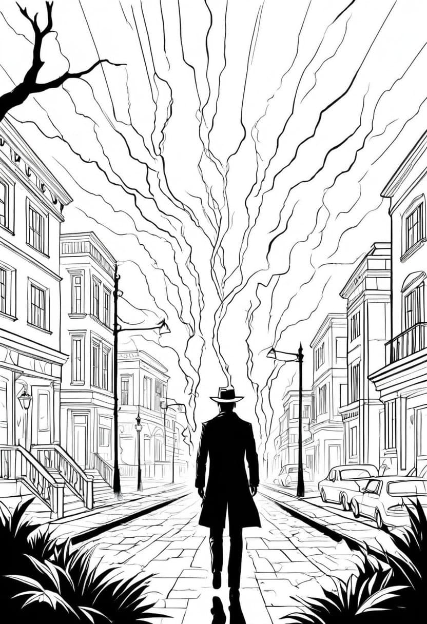 Mysterious Smoke Detective — free printable coloring page to download and print