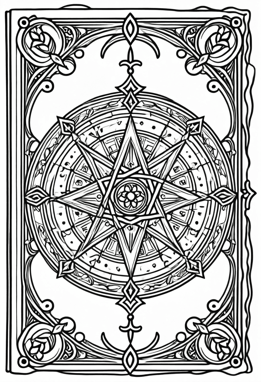 Mystic Compass — free printable coloring page to download and print