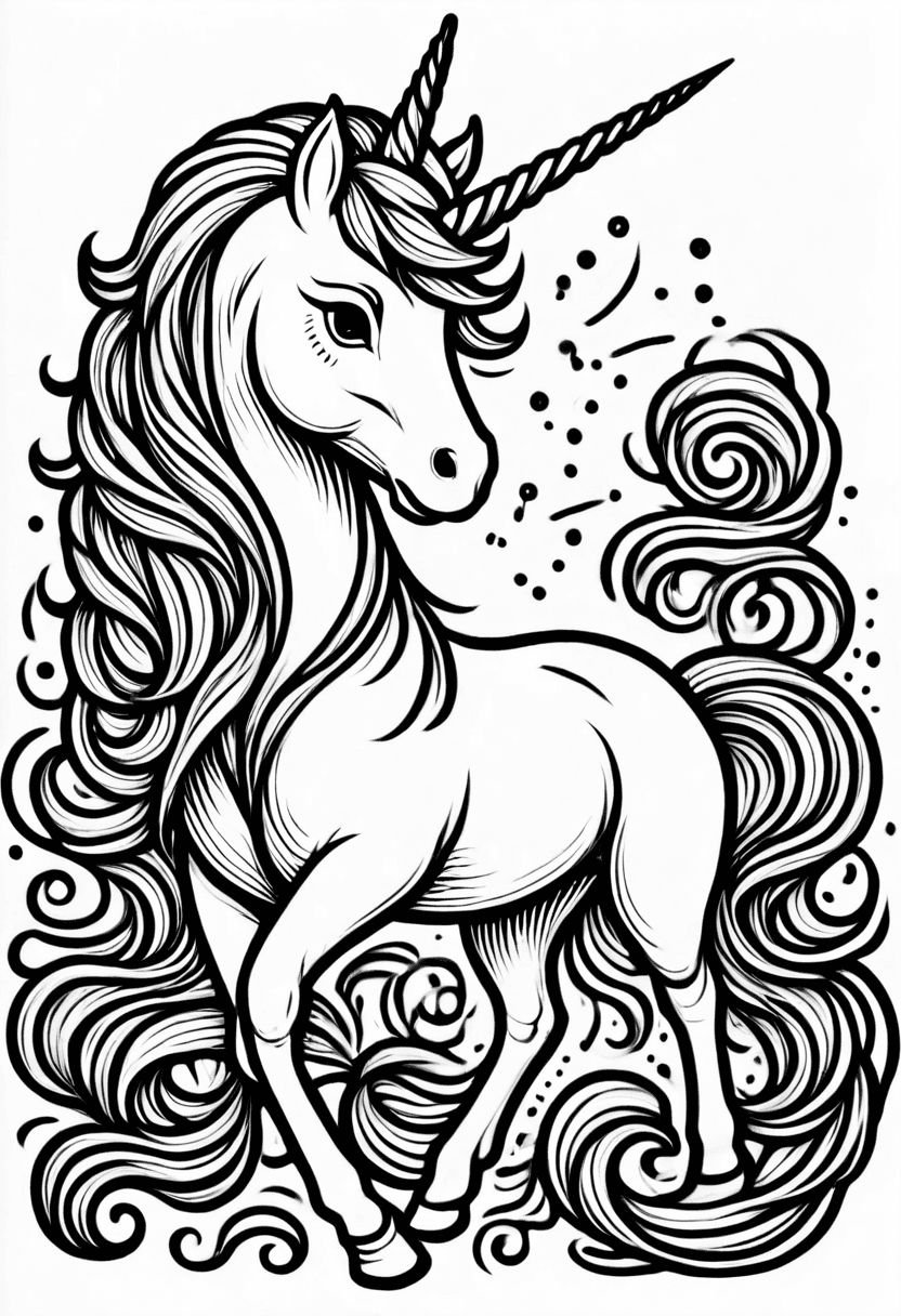 Mystical Unicorn Vibes — free printable coloring page to download and print