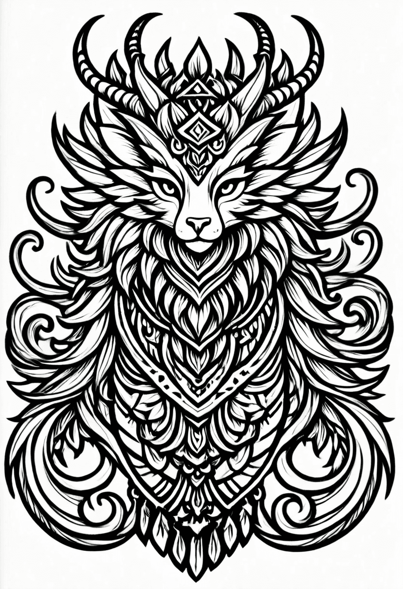 Mythical Creature Art — free printable coloring page to download and print