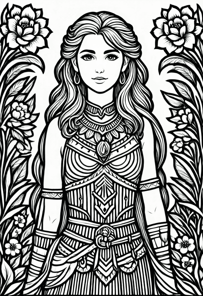 Mythical Muse — free printable coloring page to download and print