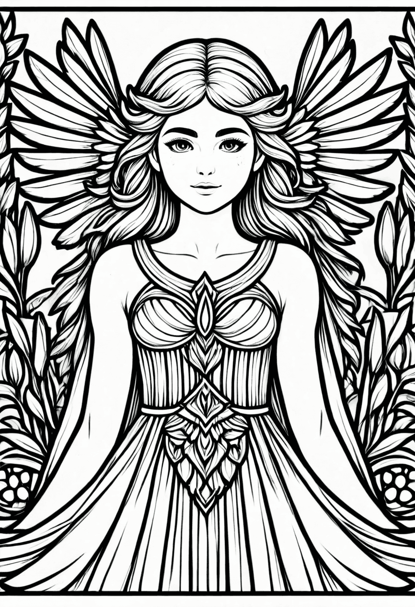 Mythical Muse — free printable coloring page to download and print