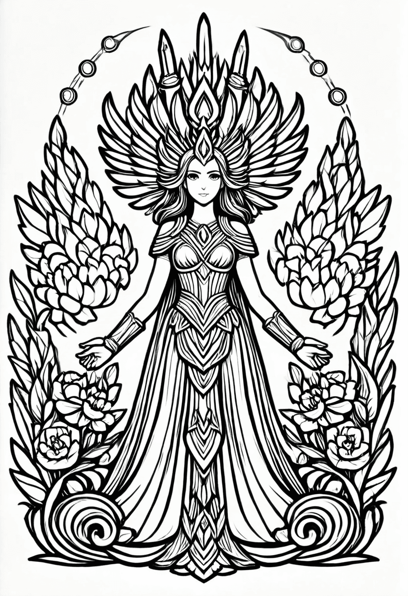 Mythical Muse — free printable coloring page to download and print