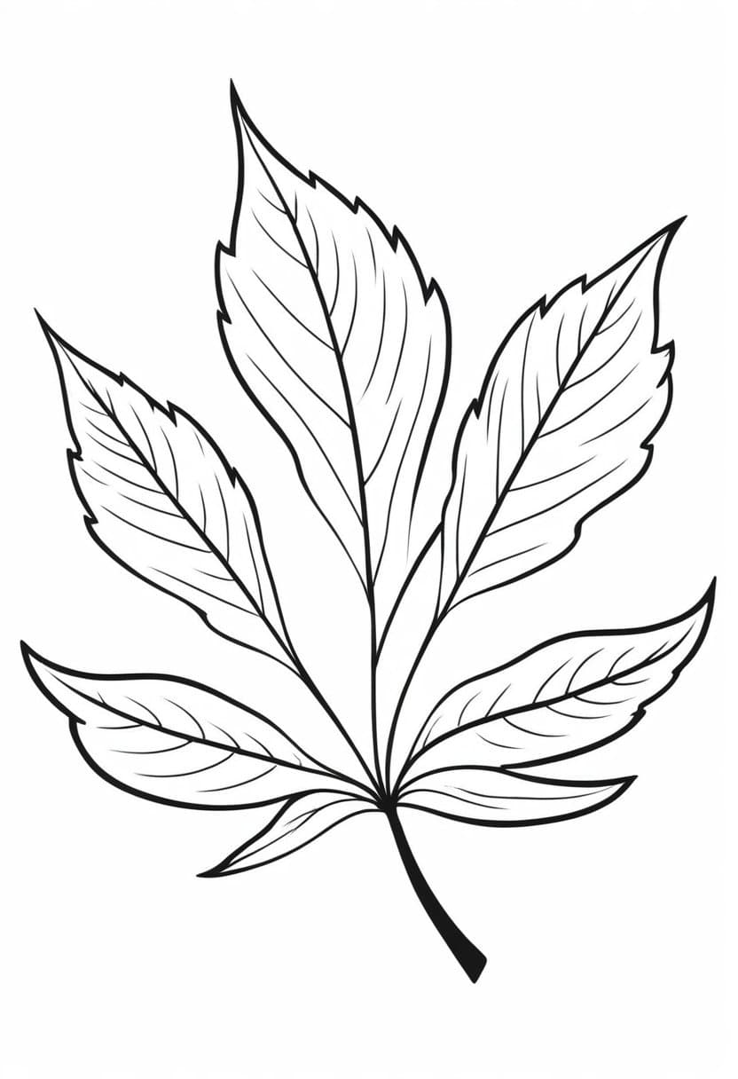 Natural Leaf — free printable coloring page to download and print