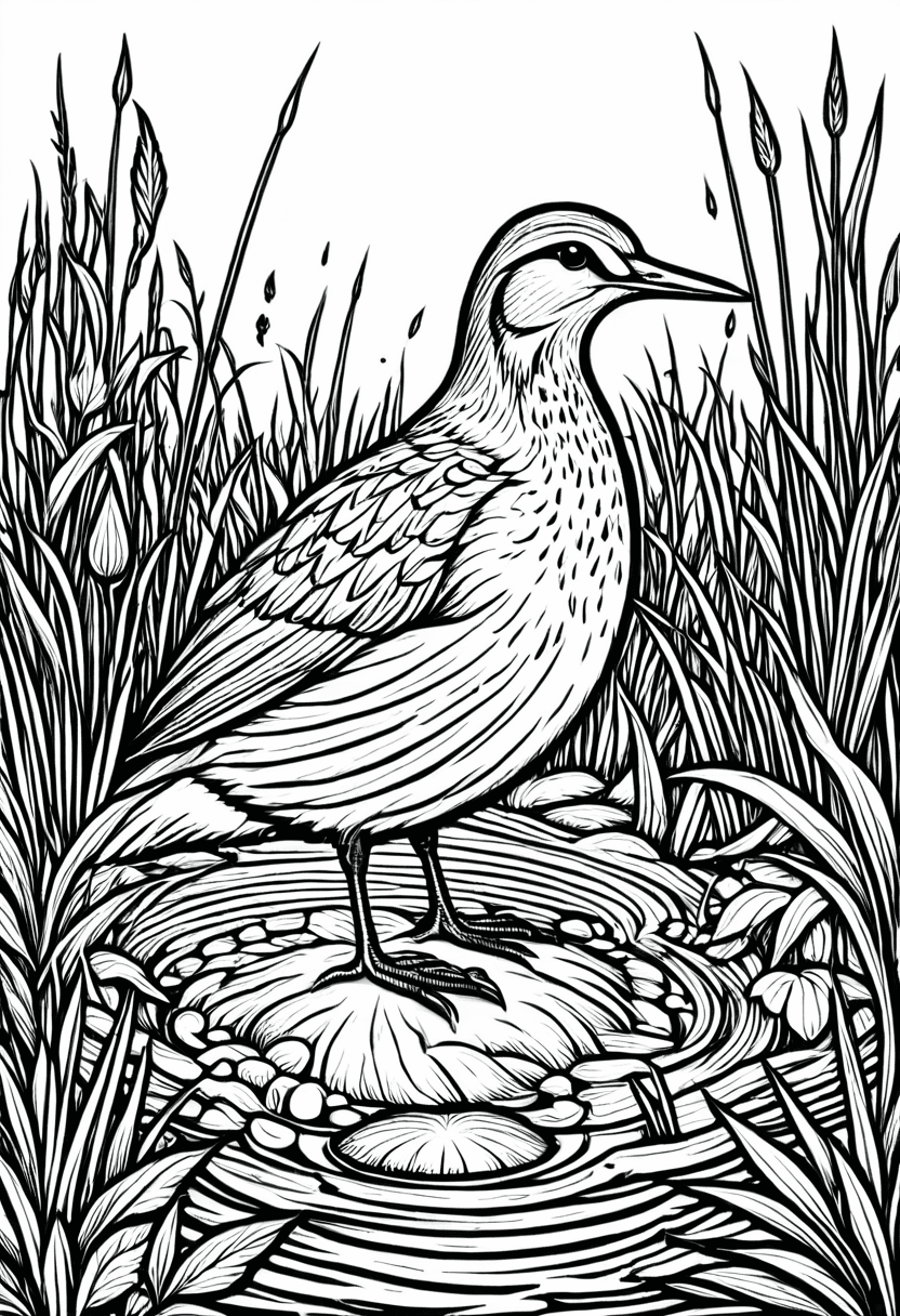 Natures Art: Bird — free printable coloring page to download and print