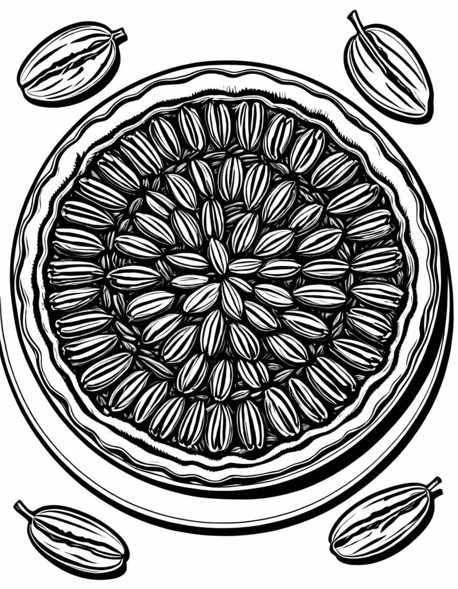 Nutty Delight Pie Recipe — free printable coloring page to download and print