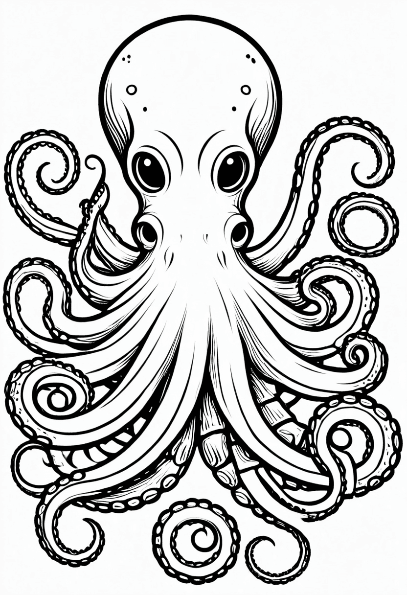 Octopus Oasis — free printable coloring page to download and print