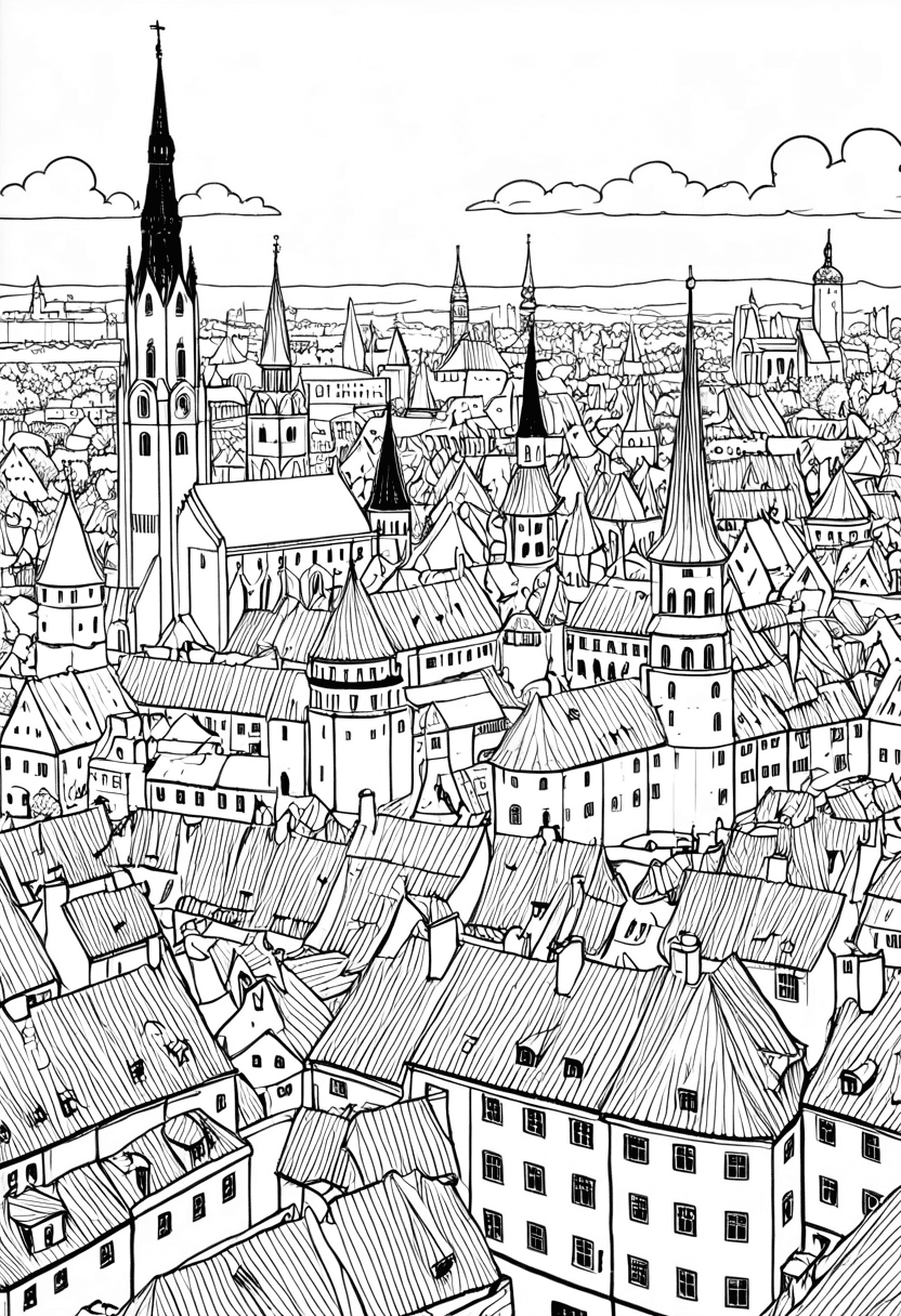 OldTown Getaway — free printable coloring page to download and print