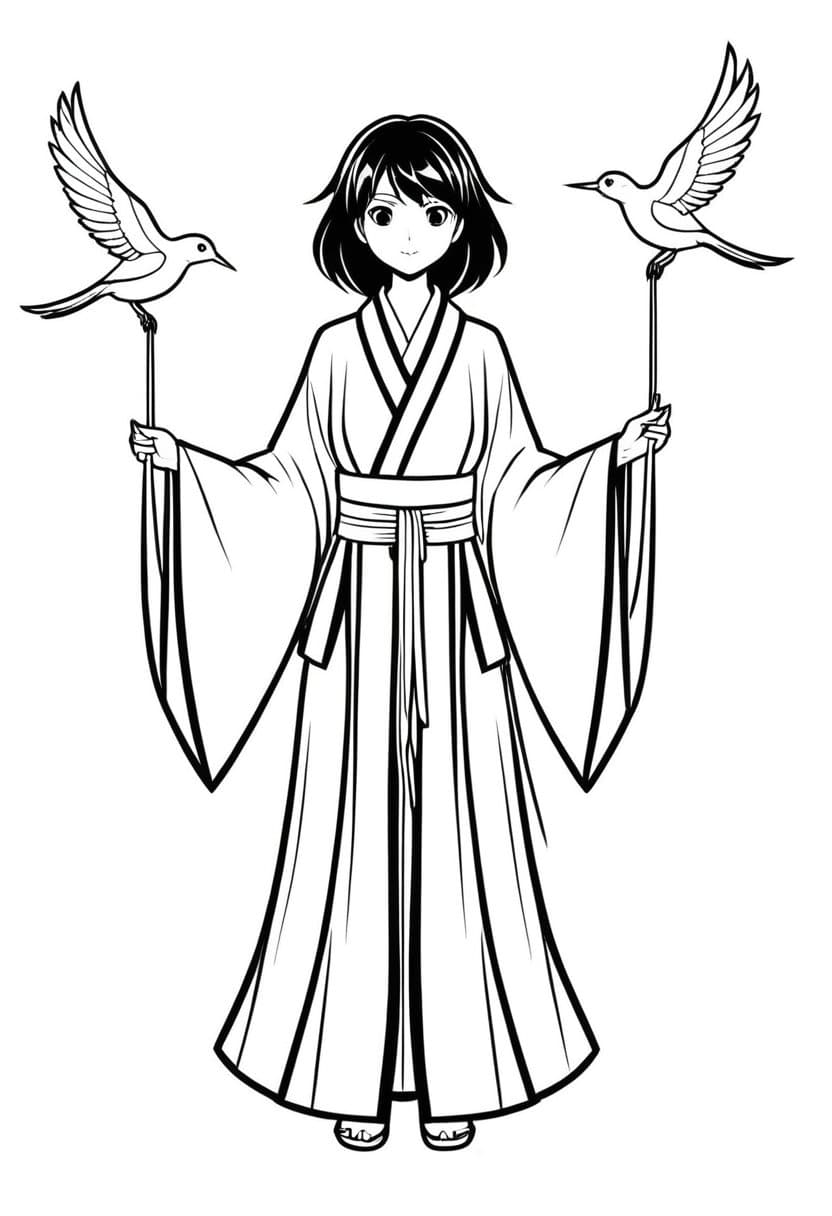 Origami Magician — free printable coloring page to download and print