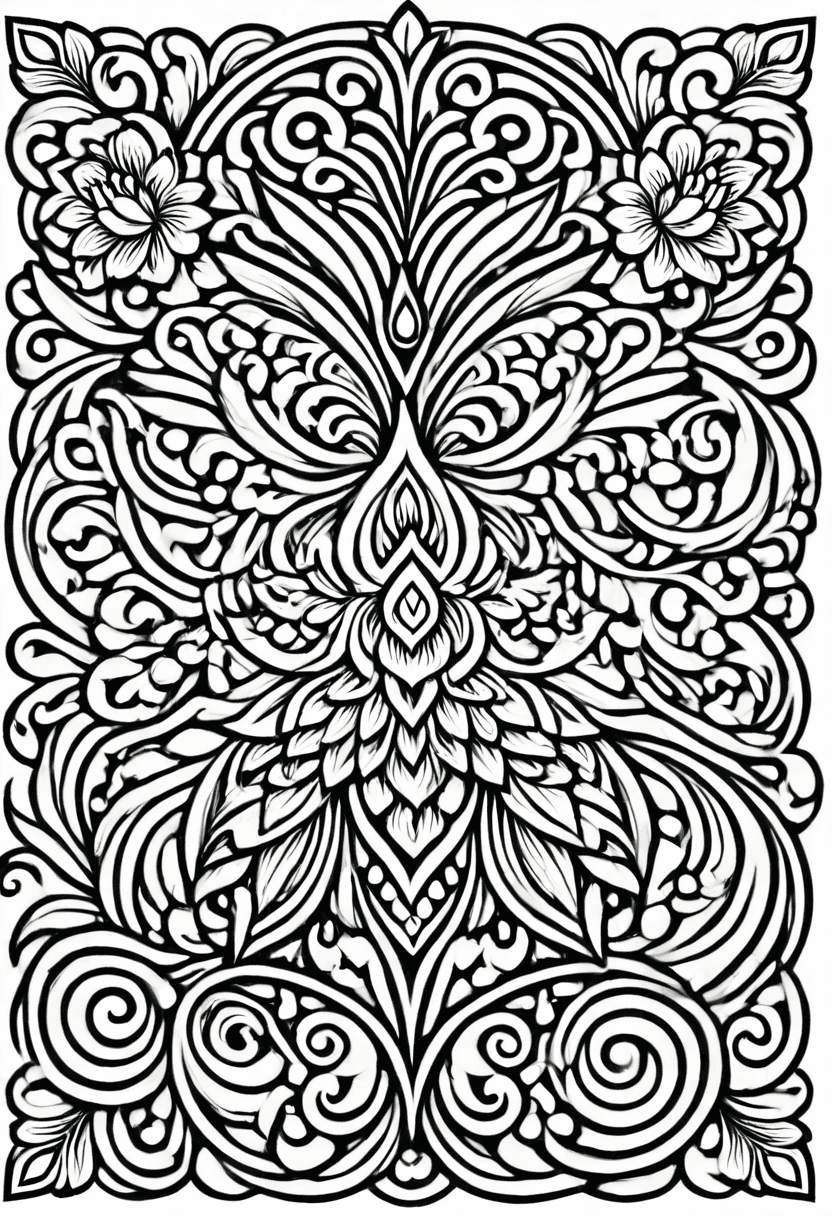 Ornate Floral Art — free printable coloring page to download and print
