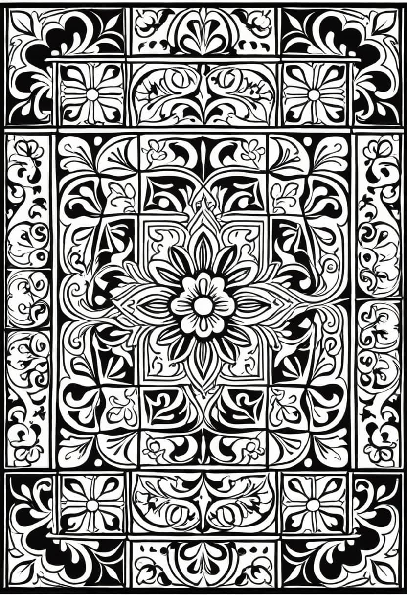 Ornate Floral Art — free printable coloring page to download and print