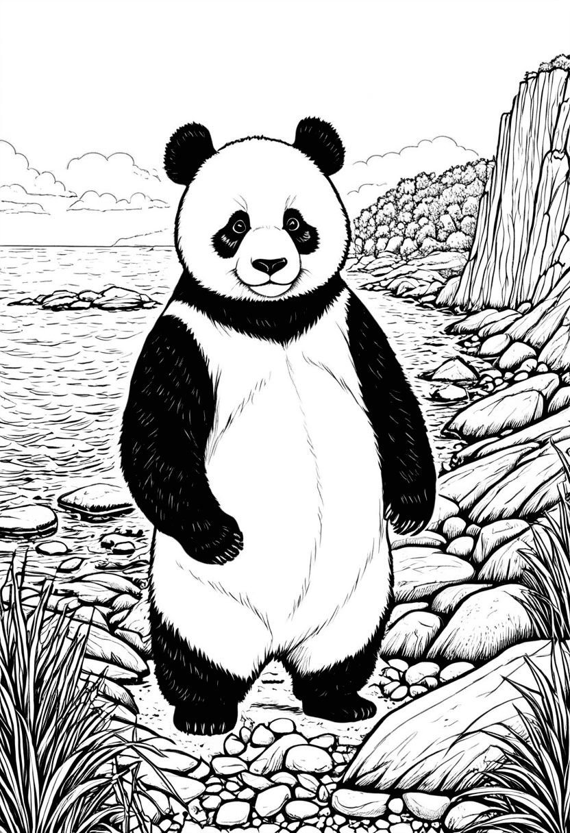 Pandas Day Out — free printable coloring page to download and print