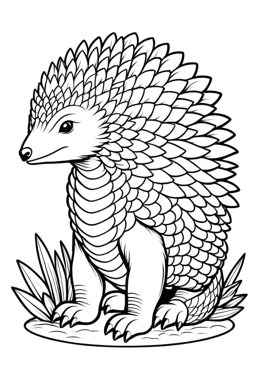 Pangolin in Space — free printable coloring page to download and print