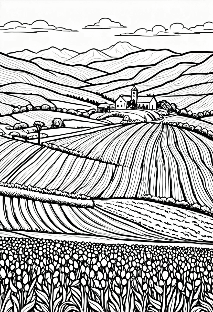 Pastoral Paintings — free printable coloring page to download and print