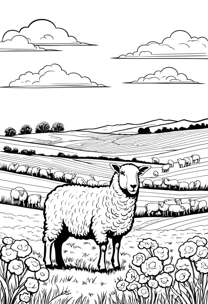 Pastoral Pals — free printable coloring page to download and print