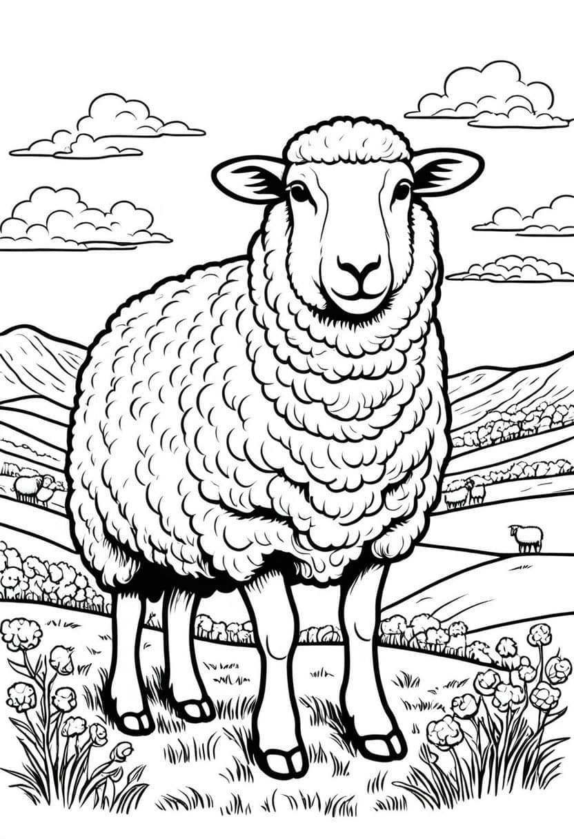 Pastoral Pals — free printable coloring page to download and print