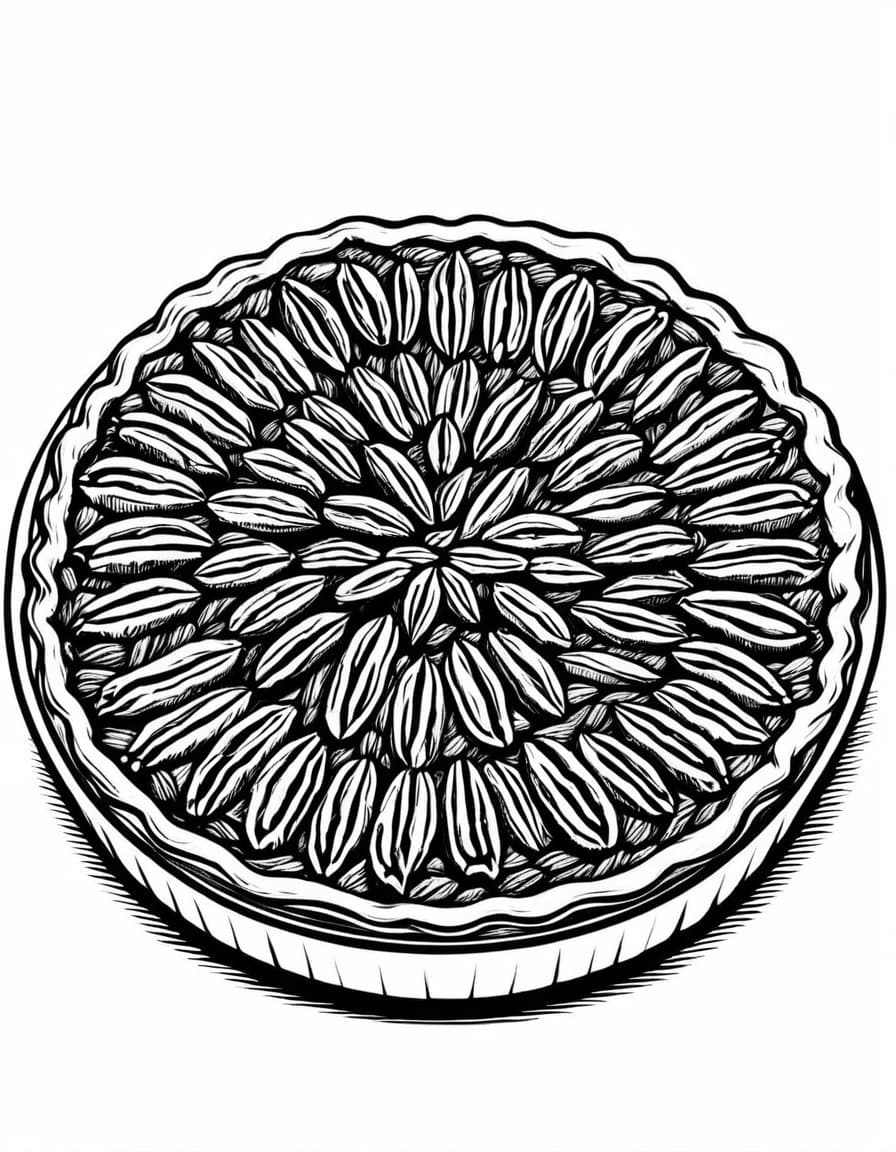 Pecan Pie Recipe — free printable coloring page to download and print