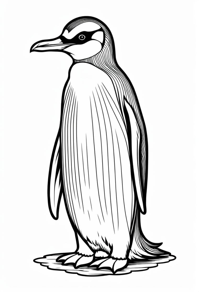 Penguin Fun — free printable coloring page to download and print