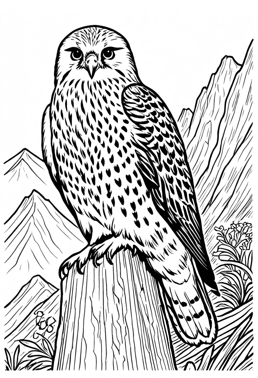 Perched Prey — free printable coloring page to download and print