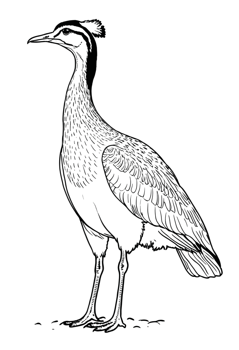 Pheasant on Plain — free printable coloring page to download and print
