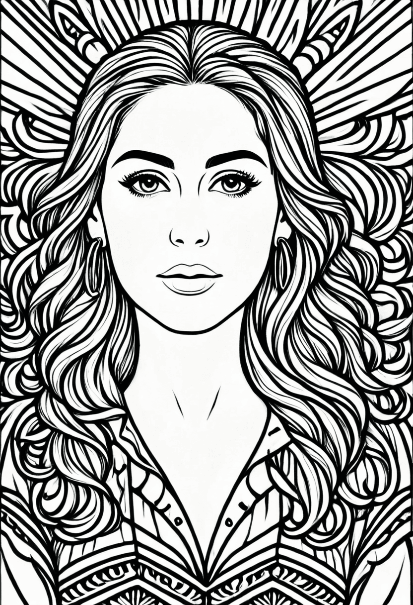 Portrait of a Muse — free printable coloring page to download and print