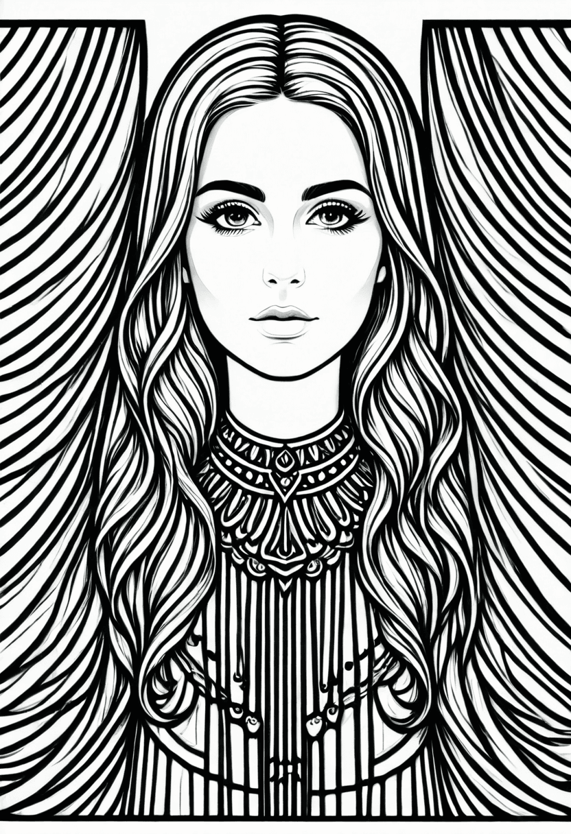 Portrait of a Muse — free printable coloring page to download and print