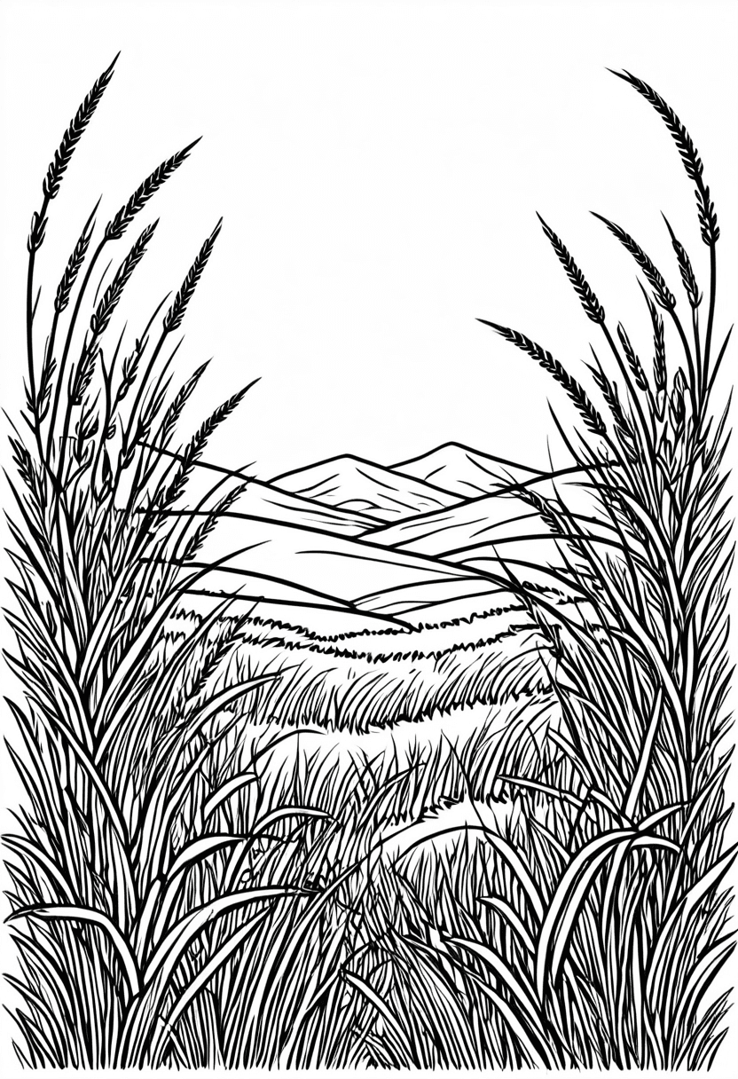Prairie Vistas — free printable coloring page to download and print