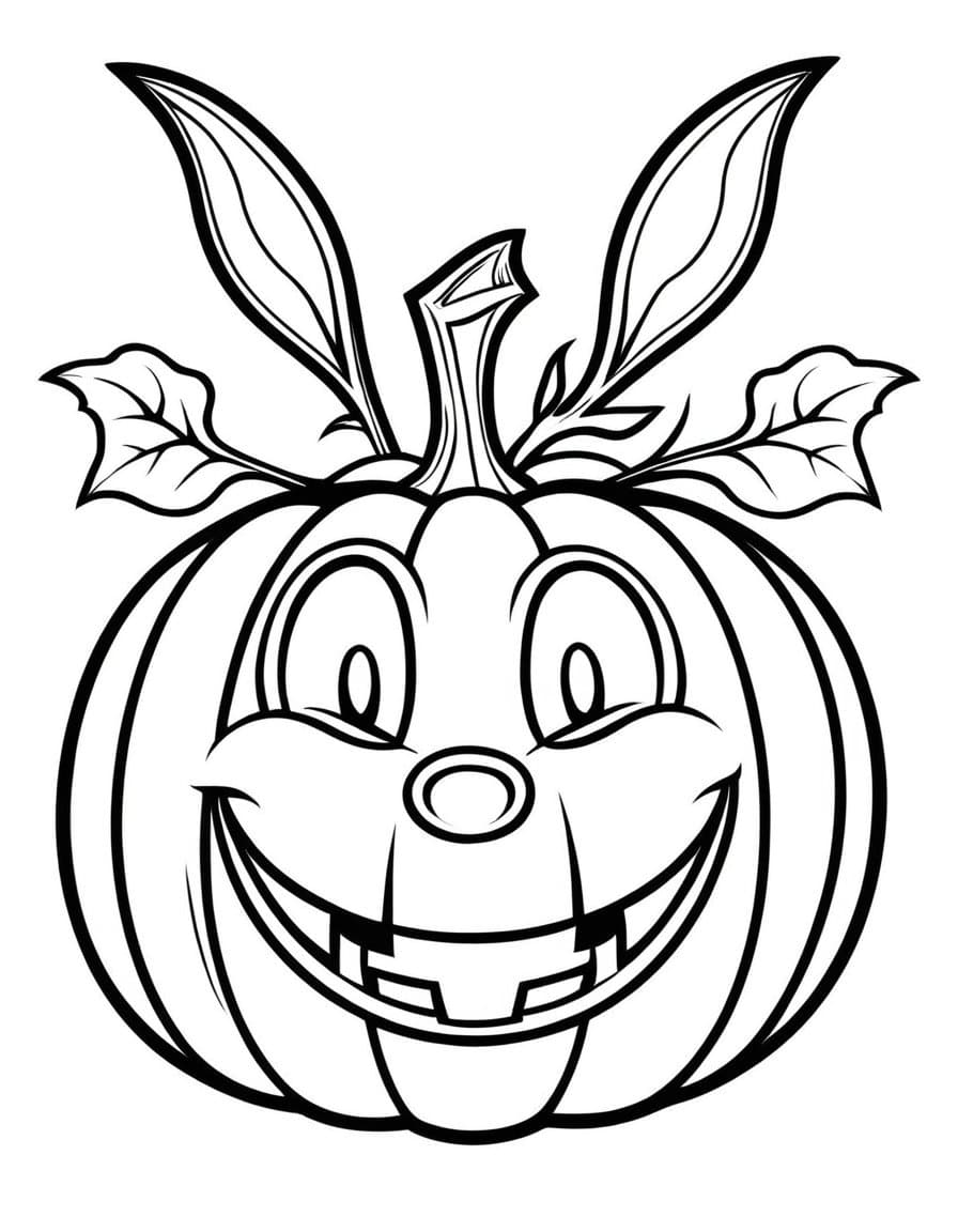 Pumpkin Face Halloween — free printable coloring page to download and print
