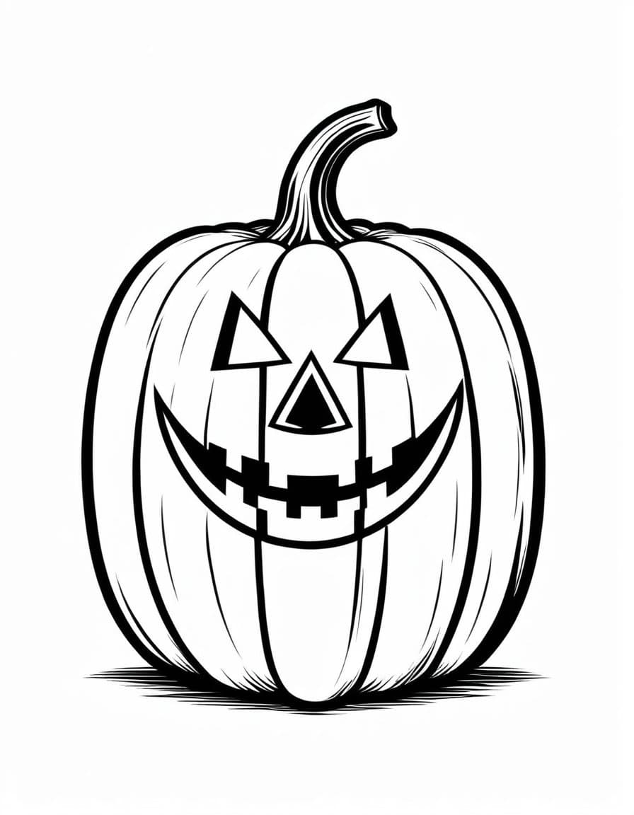 Pumpkin Halloween — free printable coloring page to download and print