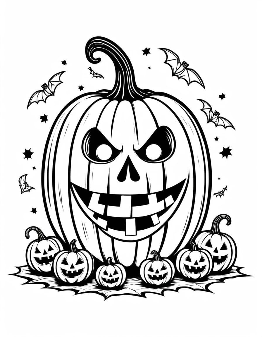 Pumpkin Halloween Mask — free printable coloring page to download and print