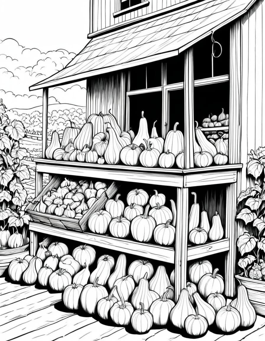 Pumpkin Haven — free printable coloring page to download and print