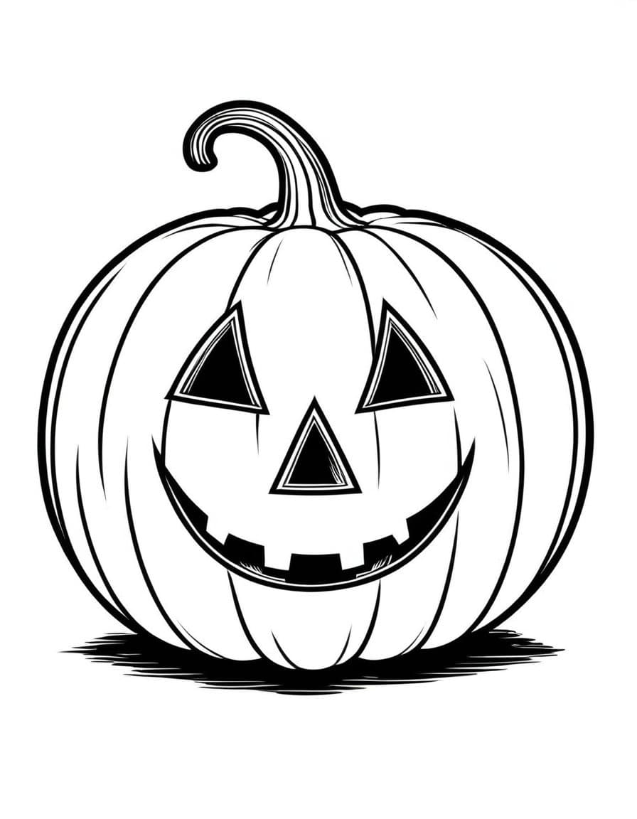 Pumpkin Smile Halloween — free printable coloring page to download and print