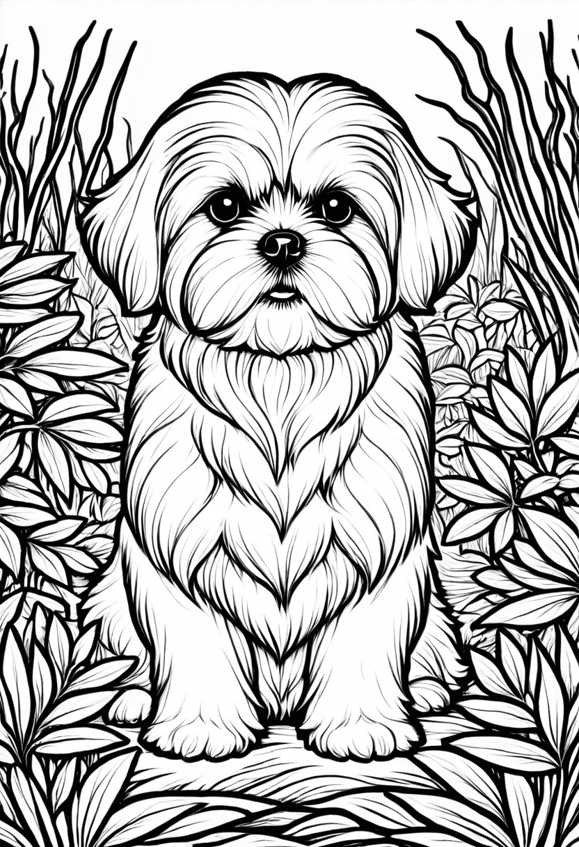 Puppy Portrait — free printable coloring page to download and print