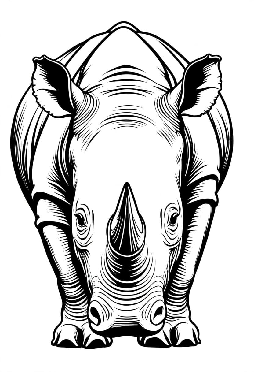 Rhinos Rendezvous — free printable coloring page to download and print