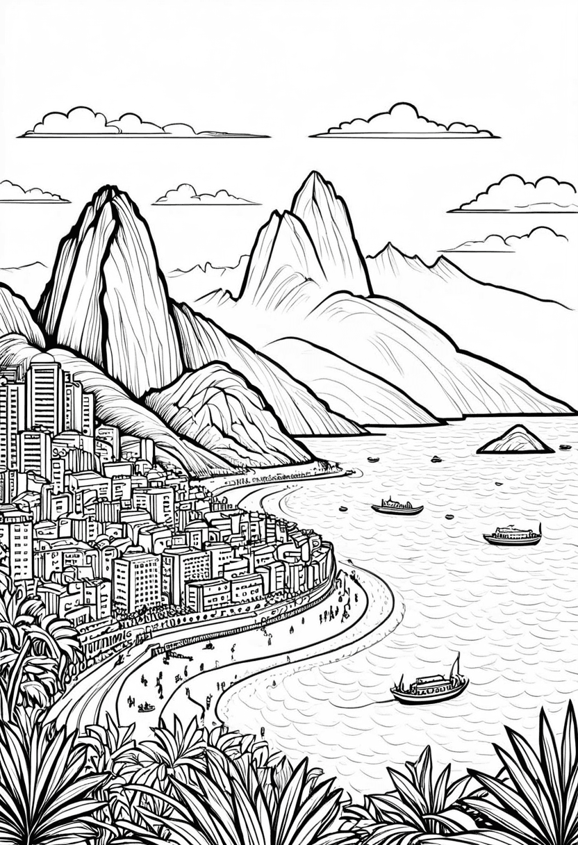 Rio de Janeiro — free printable coloring page to download and print