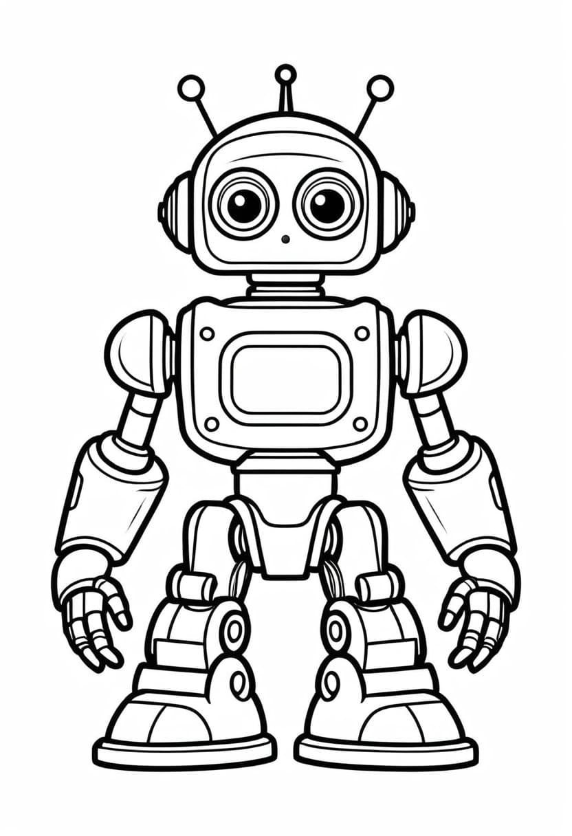 Robot — free printable coloring page to download and print