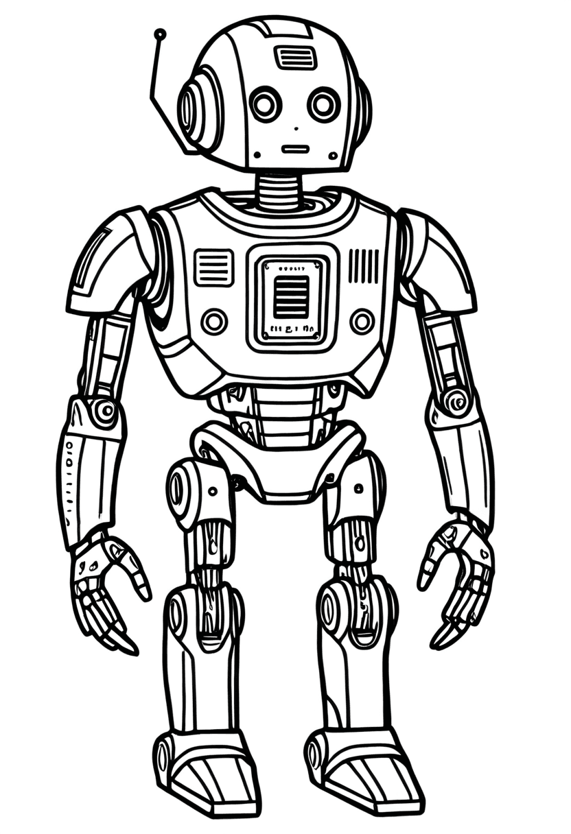 Robotic Companion — free printable coloring page to download and print