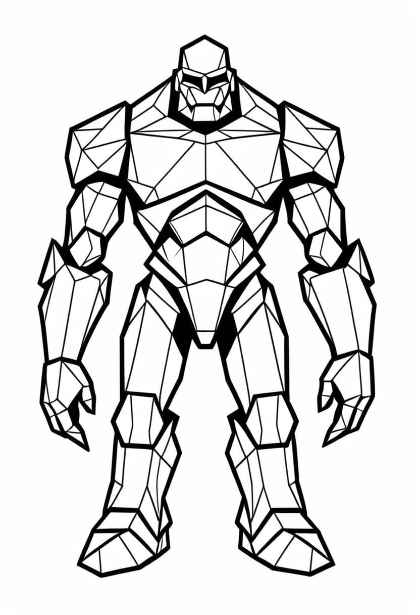 Robotic Golem Draft — free printable coloring page to download and print
