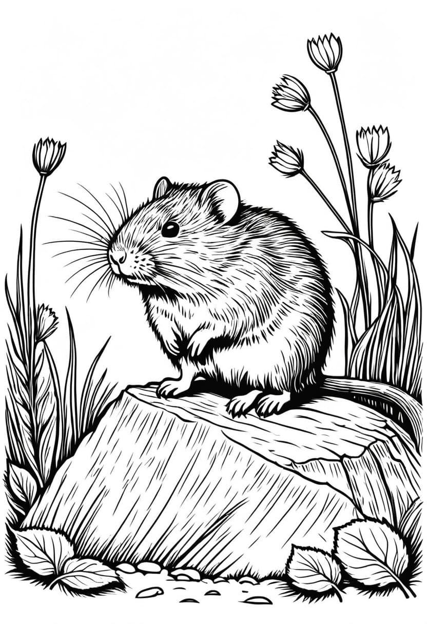 Rocky Home for Rodents — free printable coloring page to download and print