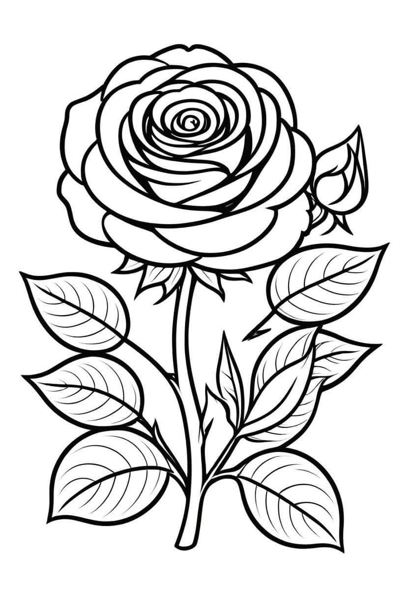 Rose Blossom — free printable coloring page to download and print