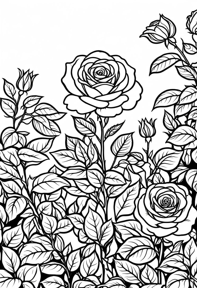 Roses for — free printable coloring page to download and print