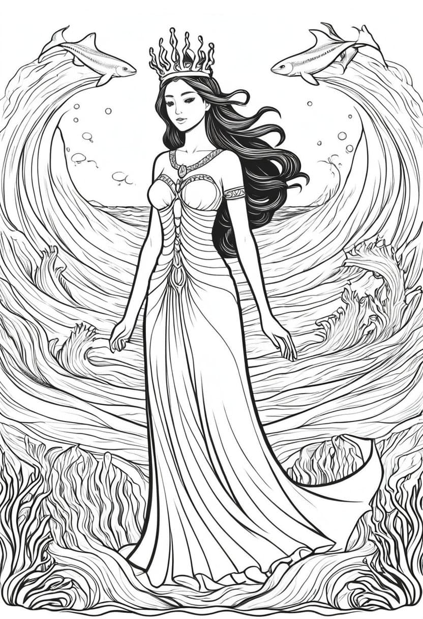 Royal Ocean Guardian — free printable coloring page to download and print