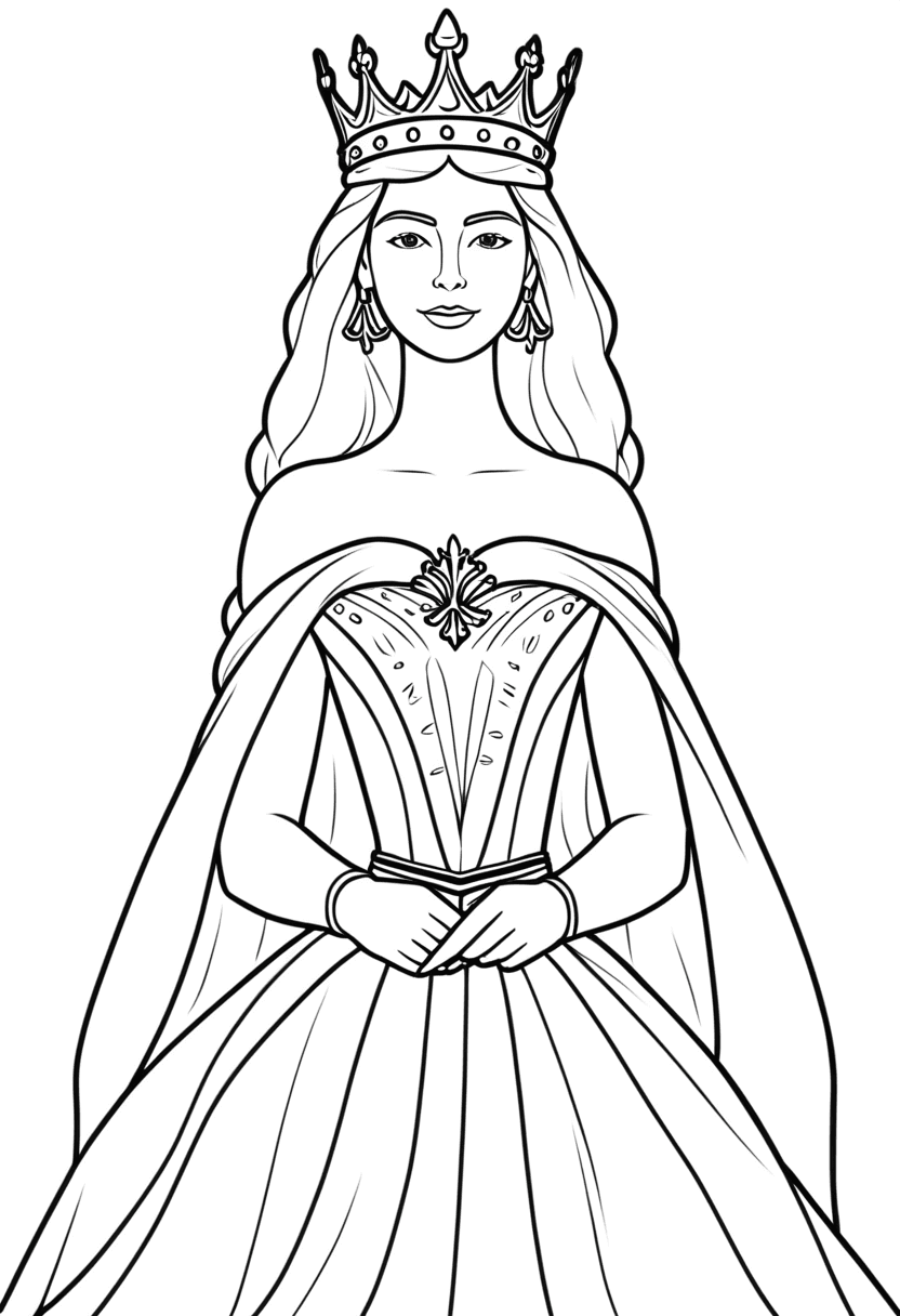 Royal Portrait — free printable coloring page to download and print