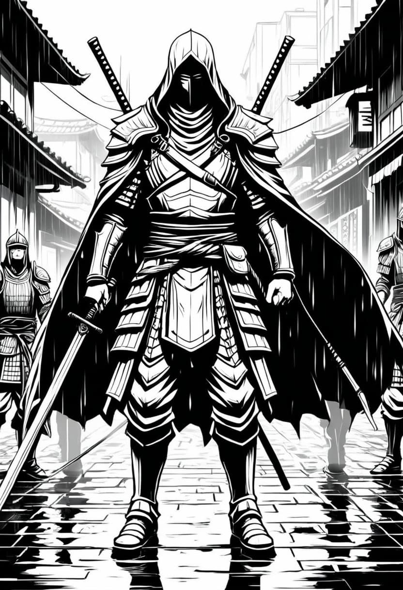 Samurais Last Stand — free printable coloring page to download and print